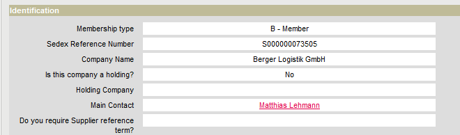 Sedex Reference Number
