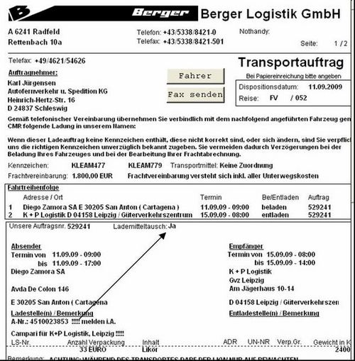 Transportauftrag